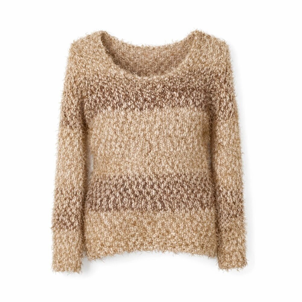 QUESTIONS by SAY WHAT? Scoop Neck Tan Brown Sweater Size L